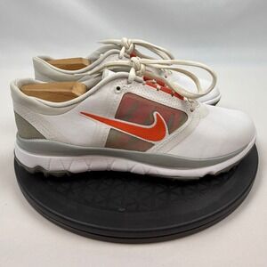 Nike Women's Golf Shoes White Orange Fi Impact Spikes Size 8‎
